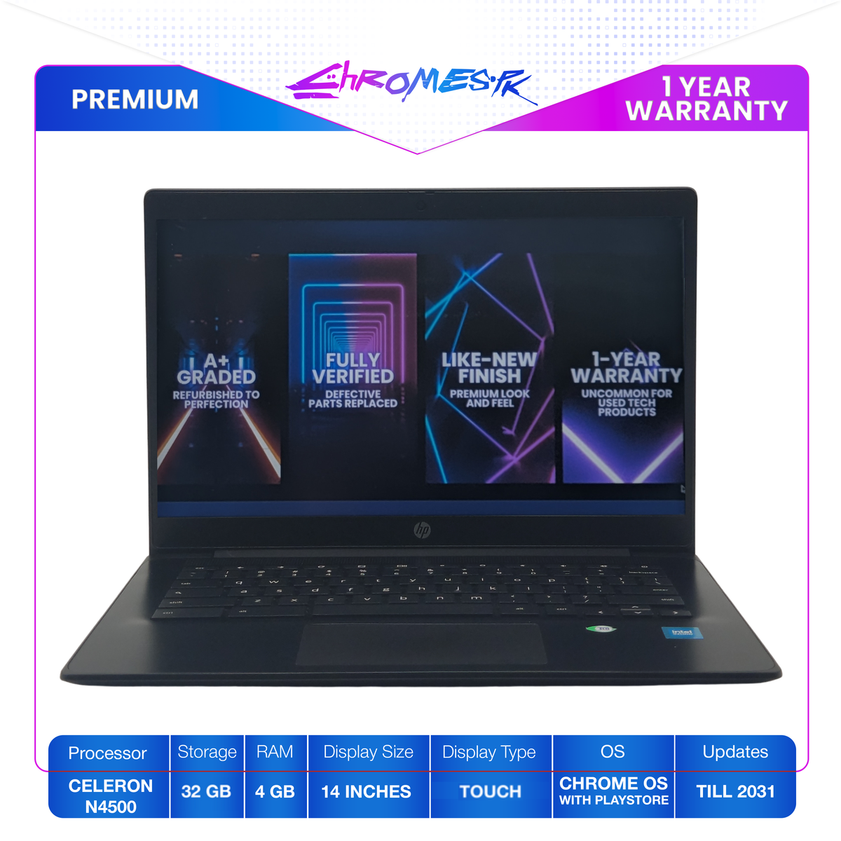 HP Chromebook 14 G7 - Premium Edition with 1-Year Warranty