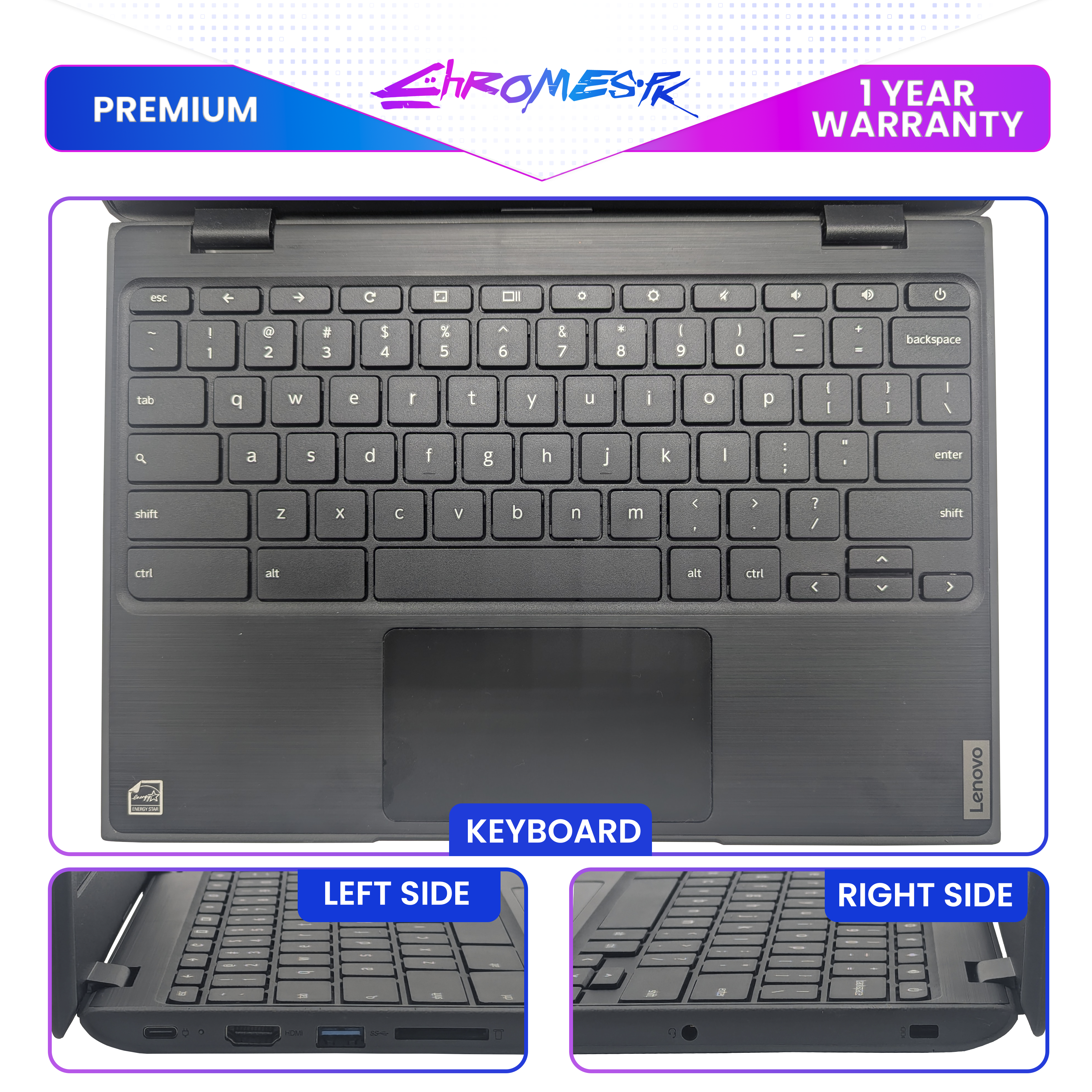 Lenovo Chromebook 100e - Premium Version with 1-Year Warranty