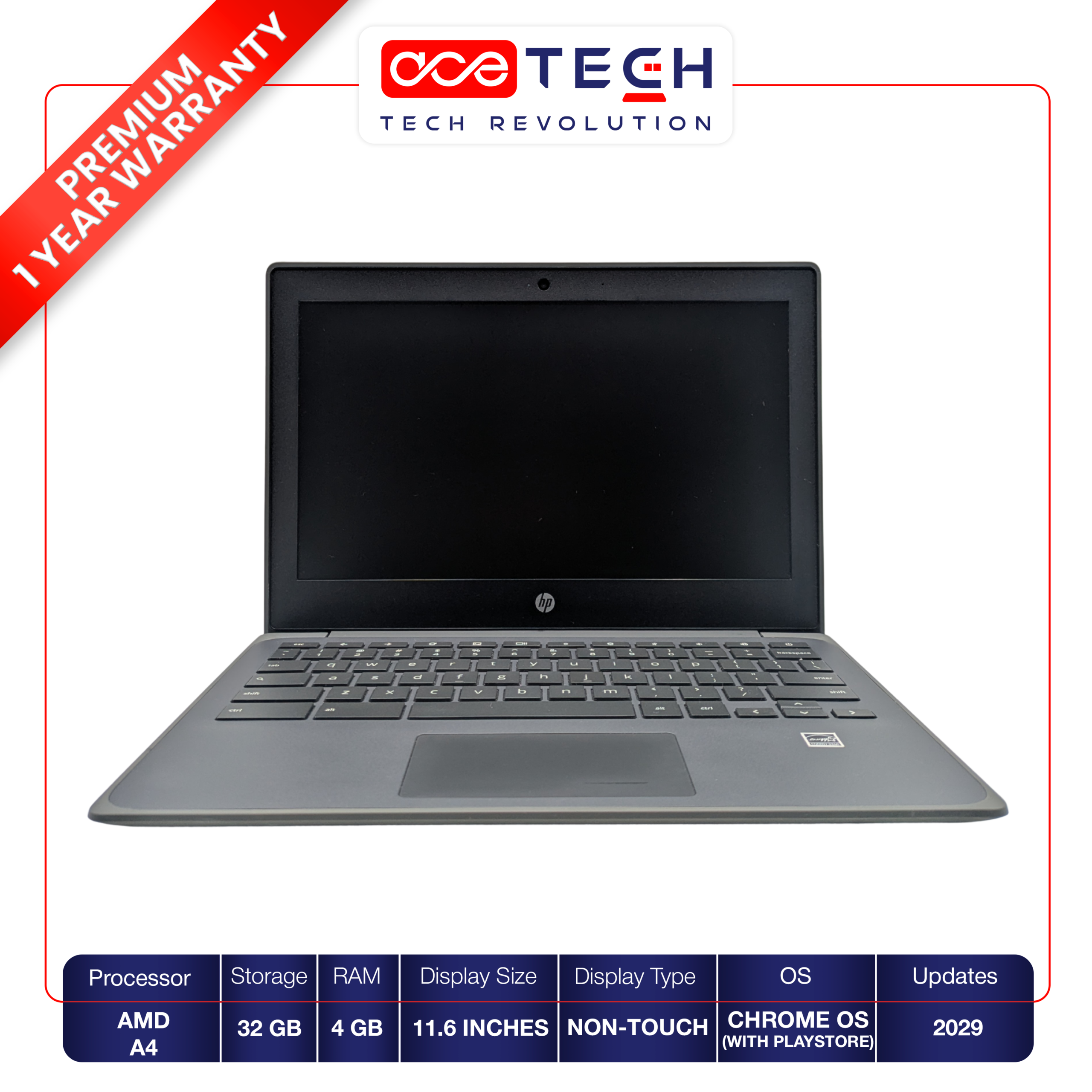 HP Chromebook 11A G8 - with 1-Year Warranty