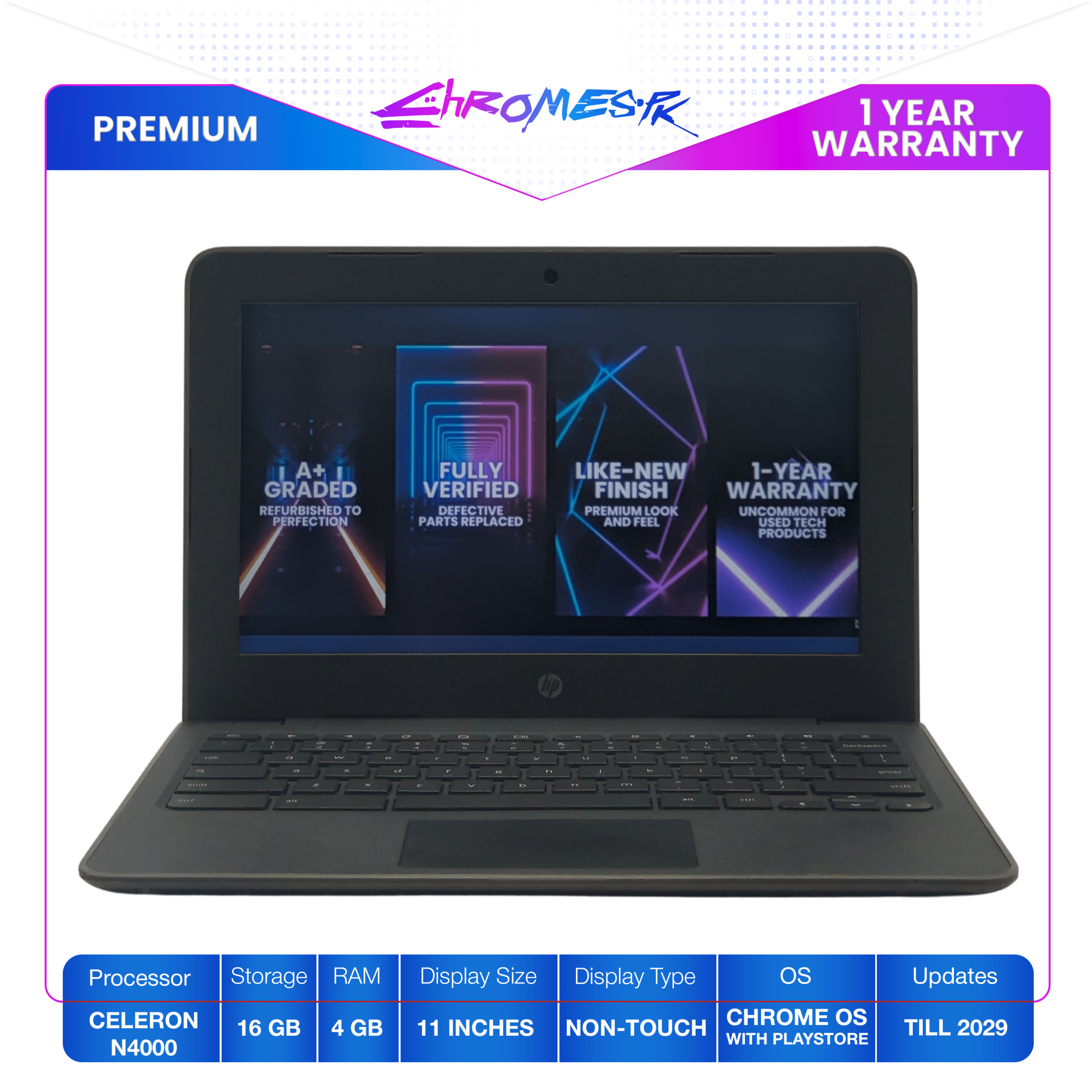 HP Chromebook 11 G7 - Premium Edition with 1-Year Warranty