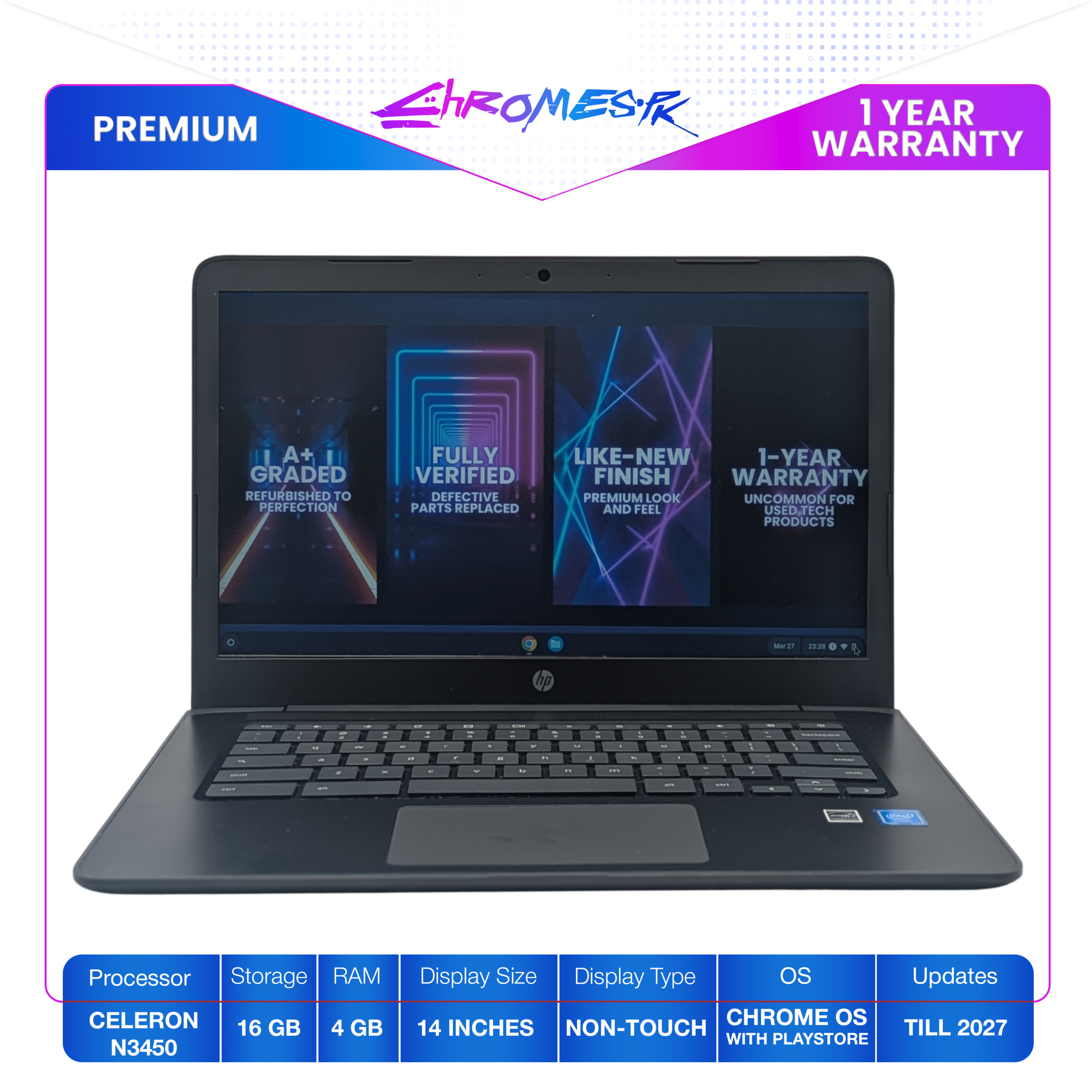 HP Chromebook 14 G5 - Premium Edition with 1-Year Warranty